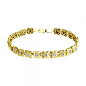 Käevõru kollasest kullast, roodiumiga kaetud teemantidega