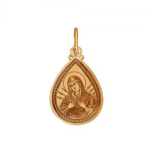 Икона из золота с ликом « Божьей Матери»