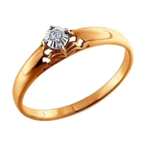 Золотое помолвочное кольцо с бриллиантом