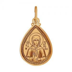 Иконка из золота с ликом «Святой блаженной Матроны Московской»