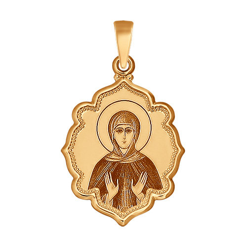 Иконка из золота с ликом Святой преподобномученицы Евгении