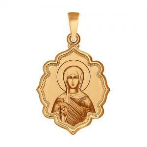 Золотая нательная иконка «Святая равноапостольная мироносица Мария Магдалина»
