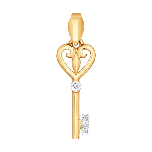 Подвеска «Ключик» из золота с бриллиантами