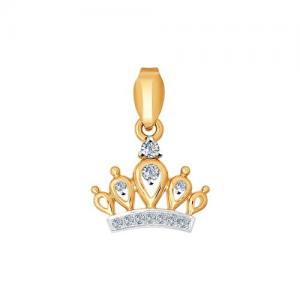 Подвеска «Корона» из золота с бриллиантами