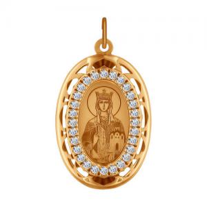 Иконка из золота с ликом Святой мученицы княгини Людмилы