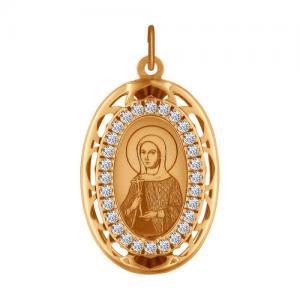 Иконка из золота с ликом Святой мученицы Юлии