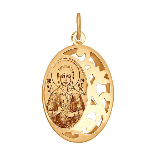 Иконка из золота с ликом Святой блаженной Матроны Московской