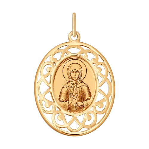 Золотая иконка с ликом Святой блаженной Матроны Московской