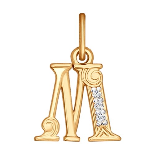 Подвеска-буква «М» из золота