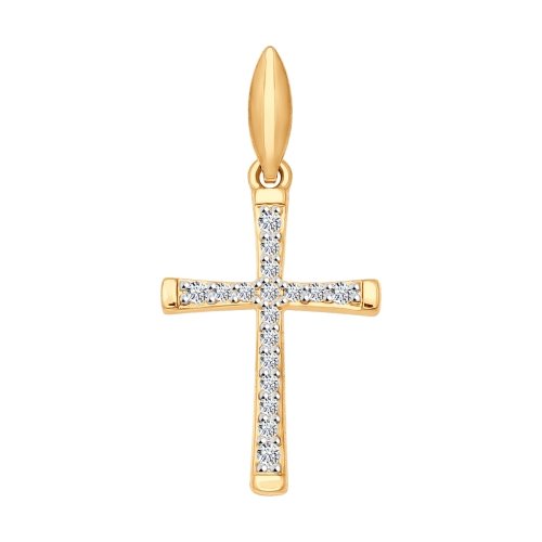 Крест из золота с фианитами