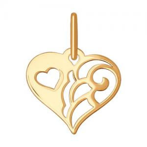 Подвеска в форме сердца из золота