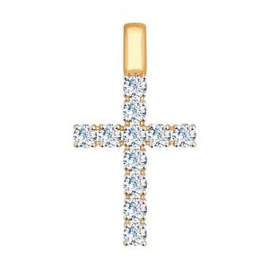 Крест из золота со Swarovski Zirconia