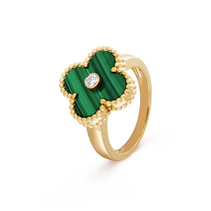 Sõrmus Clover Jewellery Malachite+CZ