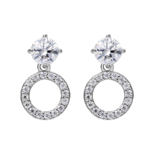 Hõbekõrvarõngad moissanitidega