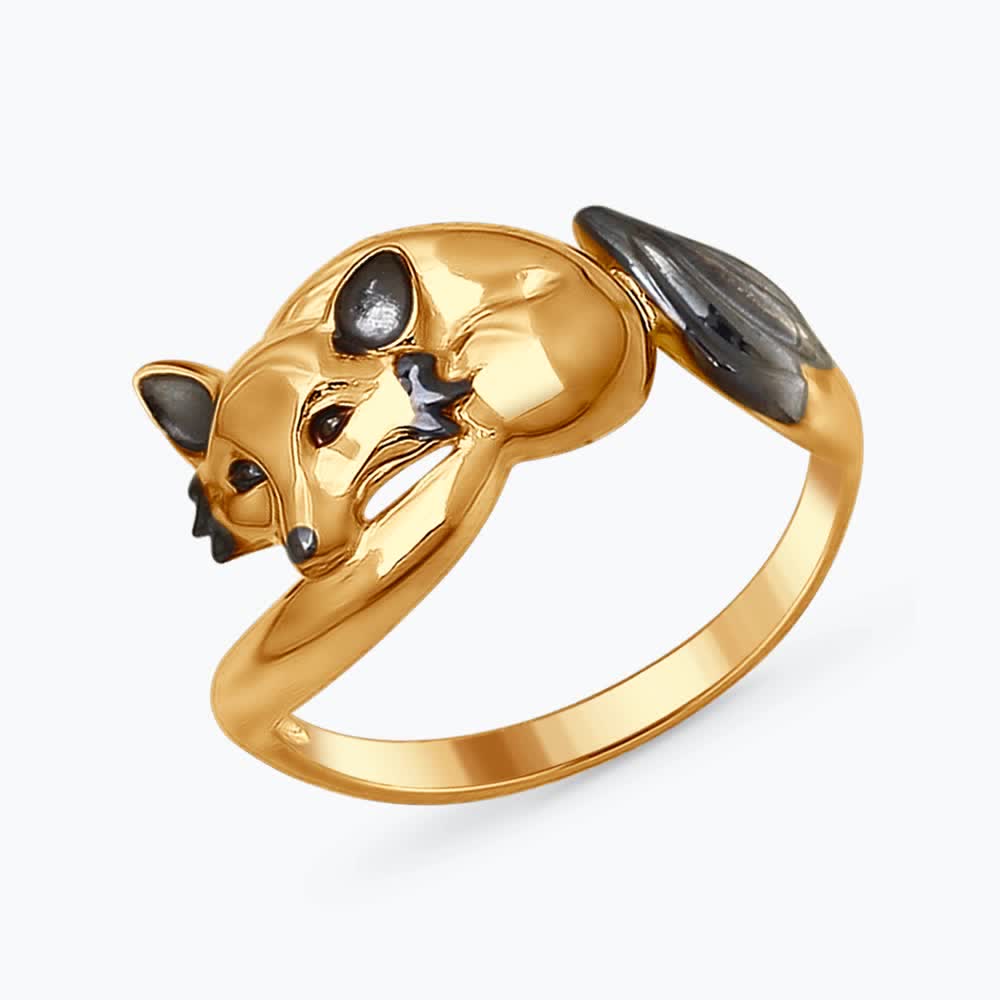 Kullatud hõbedane sõrmus Rebane