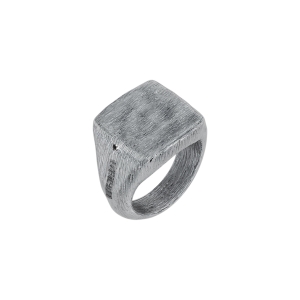 Мужская стальная печатка перстень Bikkembergs с искусственным зеленым бриллиантом