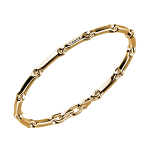 Мужской стальной глидерный браслет Bikkembergs с искусственными зелеными бриллиантами