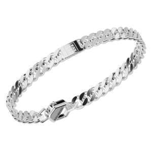 Мужской стальной браслет цепь Bikkembergs с искусственными бриллиантами