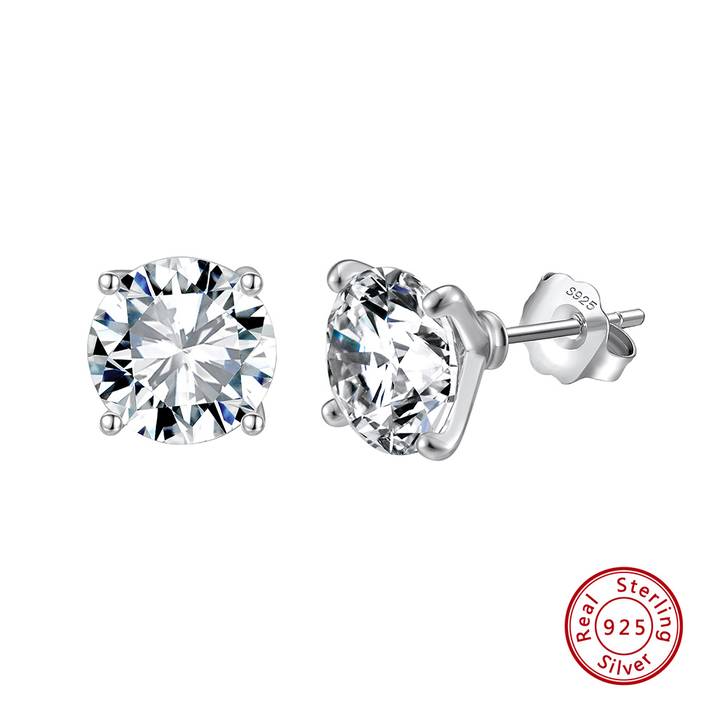 Hõbedast kõrvarõngad kuubilise tsirkooniumoksiidiga