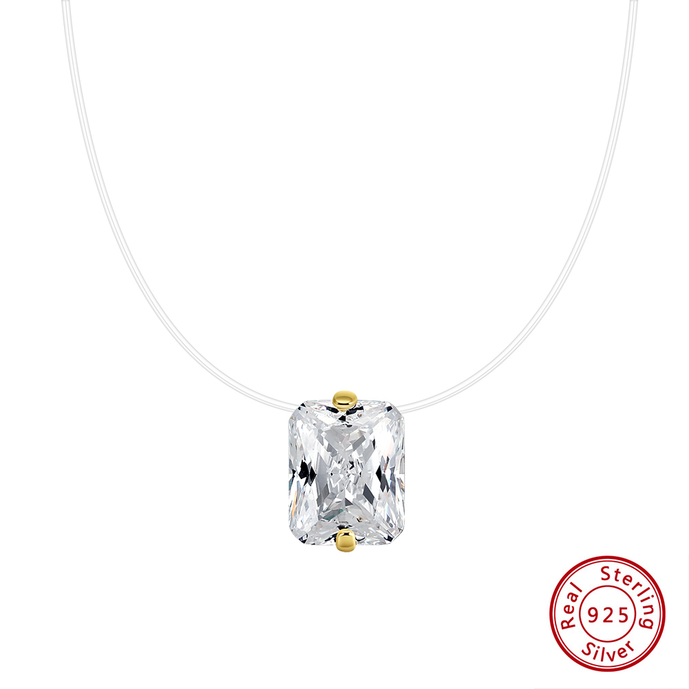 Hõbedane kaelakee kuubilise tsirkooniumoksiidiga