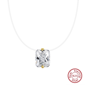 Hõbedane kaelakee kuubilise tsirkooniumoksiidiga