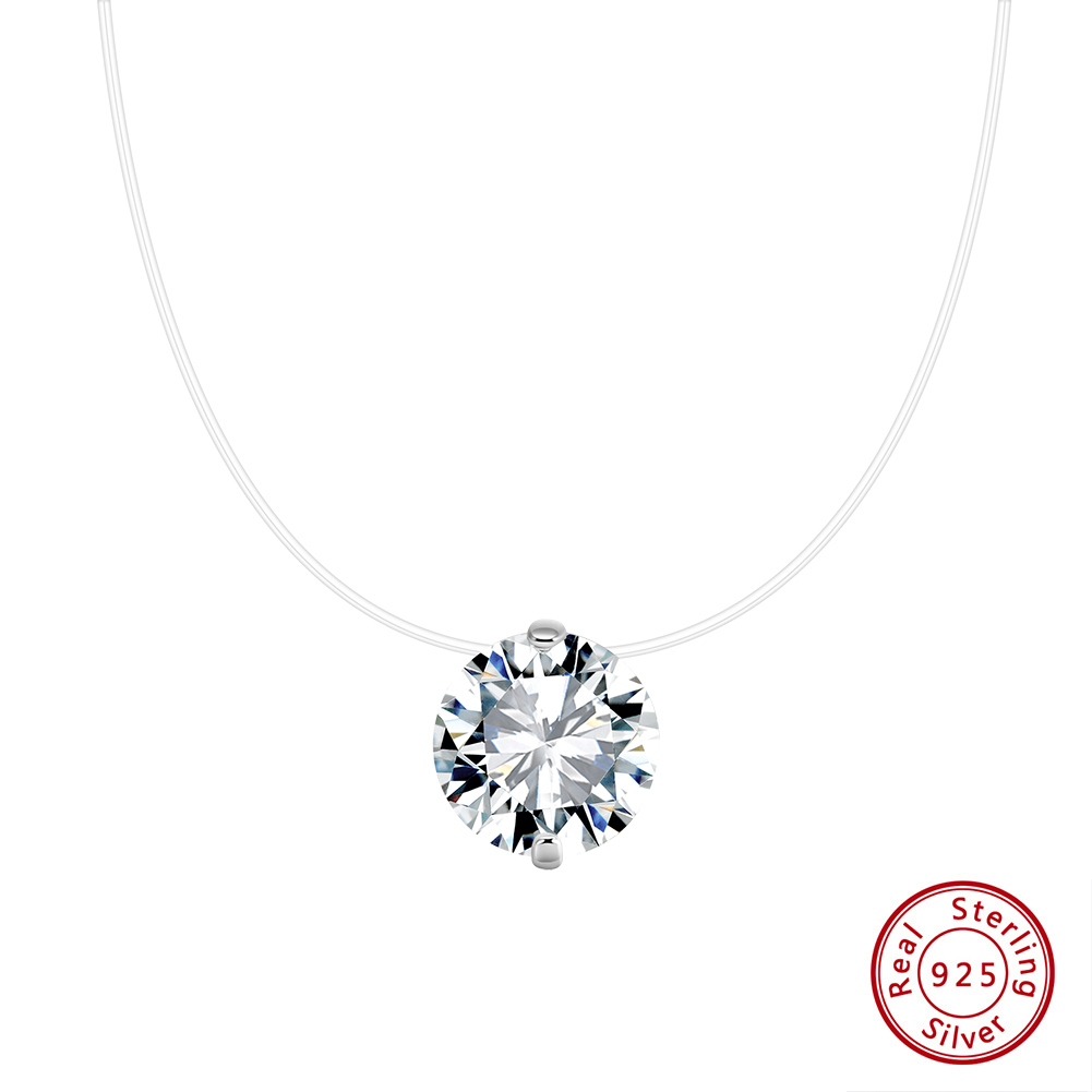 Hõbedane kaelakee kuubilise tsirkooniumoksiidiga