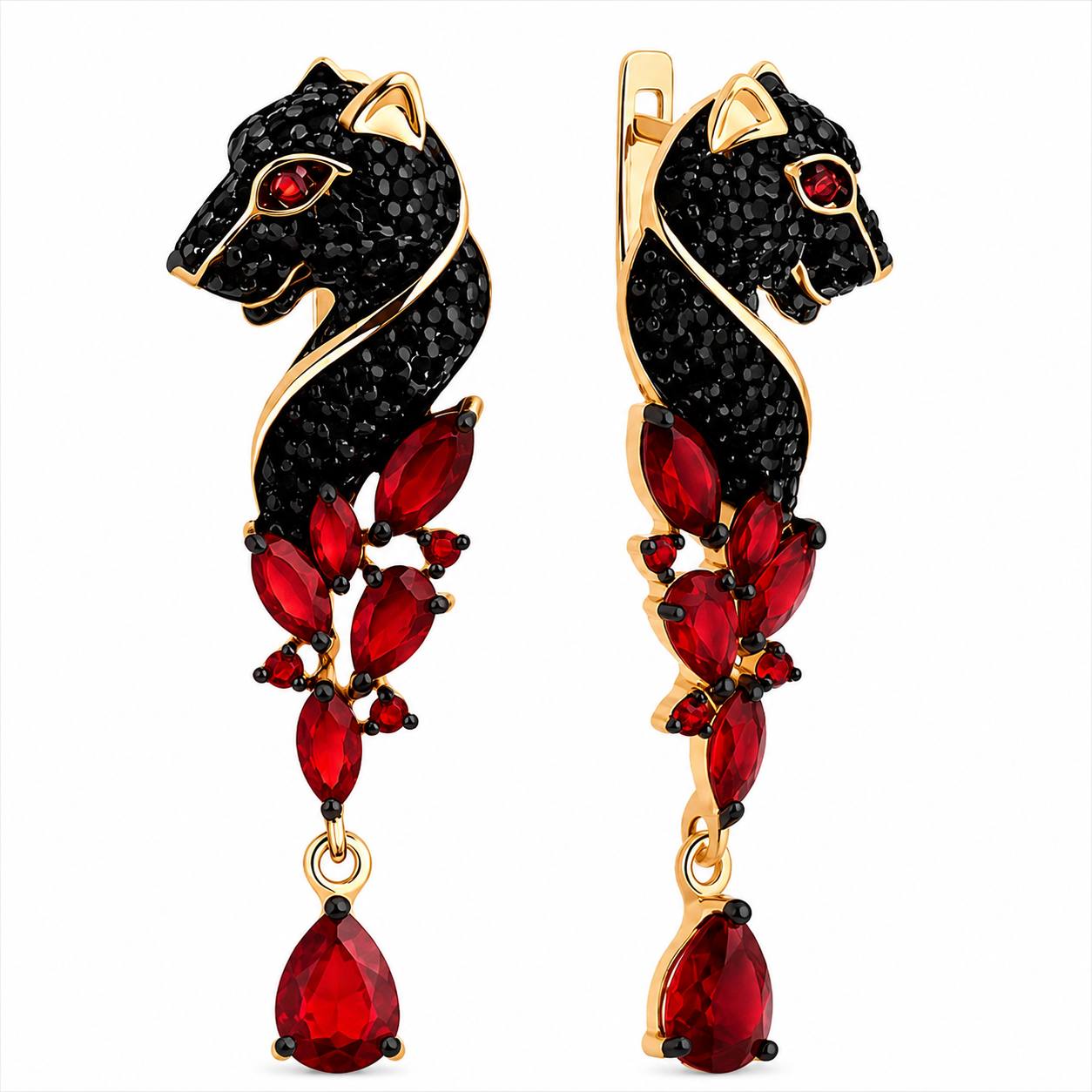 Серьги из золочёного серебра