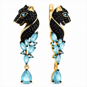Серьги из золочёного серебра