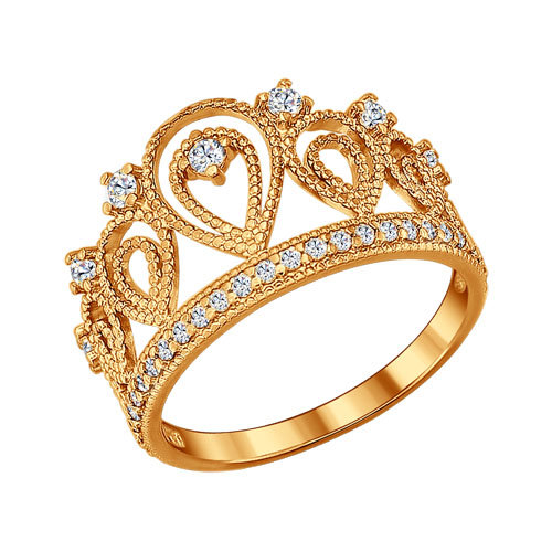 Позолоченное кольцо «Корона»
