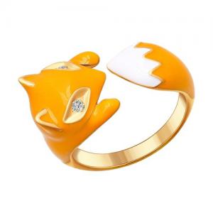 Позолоченное кольцо в виде лисы