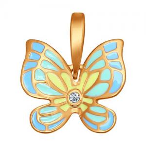 Кулон бабочка c эмалью