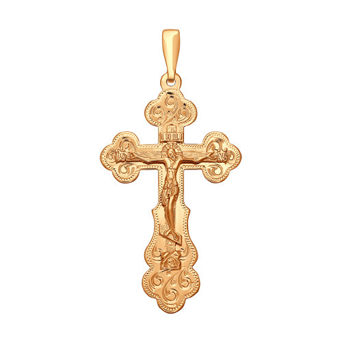 Крест из золочёного серебра с гравировкой