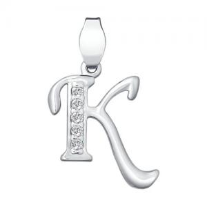Серебрянная подвеска-буква «К»