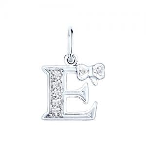 Серебряная подвеска-буква «Е»