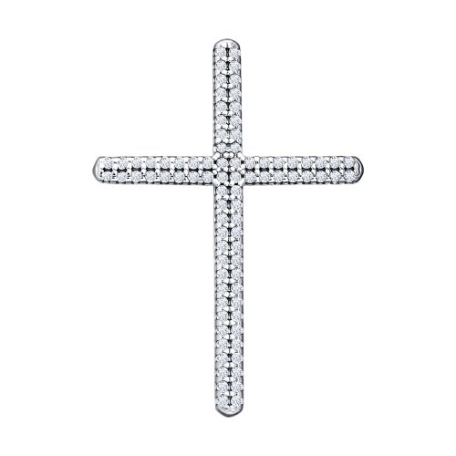 Крест из серебра с фианитами