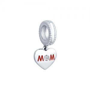 Подвеска-шарм из серебра «Сердце матери»