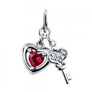 Подвеска из серебра «Сердце и ключ»