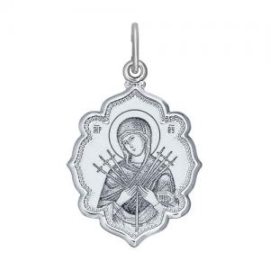 Иконка из серебра «Божья Матерь Семистрельная»