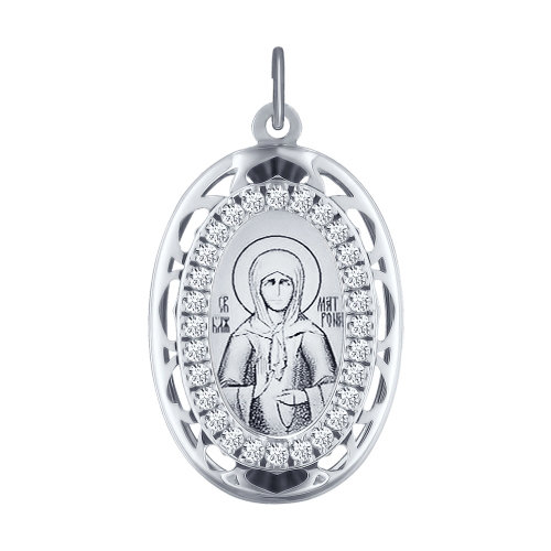 Серебряная иконка «Святая блаженная Матрона Московская»