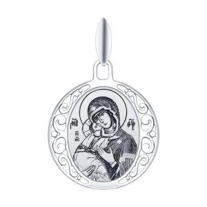 Серебряная иконка «Икона Божьей Матери Владимирская»