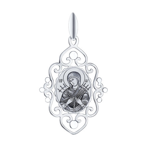 Серебряная иконка «Икона Божьей Матери Семистрельная»
