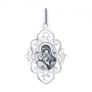 Иконка из серебра «Икона Божьей Матери Владимирская»