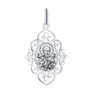 Серебряная иконка «Святитель архиепископ Николай Чудотворец»