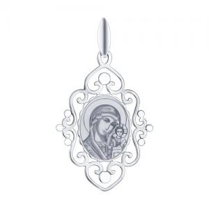 Серебряная иконка «Казанской Божьей Матери»