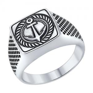Кольцо «Якорь» из серебра