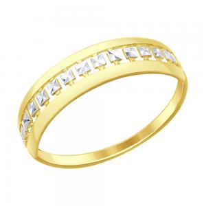 Кольцо из желтого золота с алмазной гранью