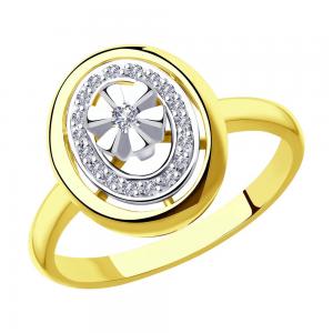 Кольцо из комбинированного золота с бриллиантами