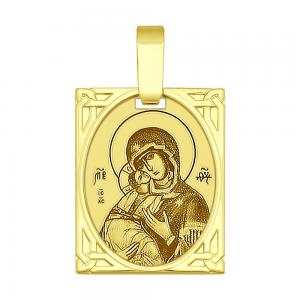 Золотая иконка «Икона Божьей Матери Владимирская»