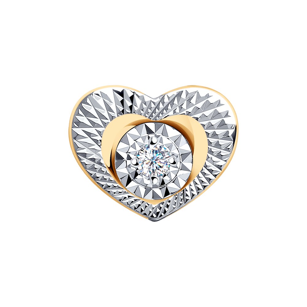 Подвеска «Сердце» из золота с бриллиантом