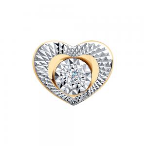 Подвеска «Сердце» из золота с бриллиантом